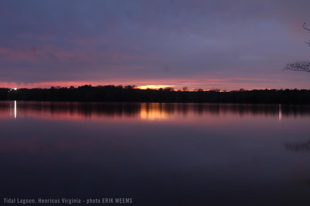 Sunset over the Tidal Lagoon in Chesterfield